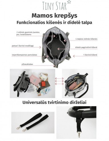 Mamos krepšys šviesiai pilkas